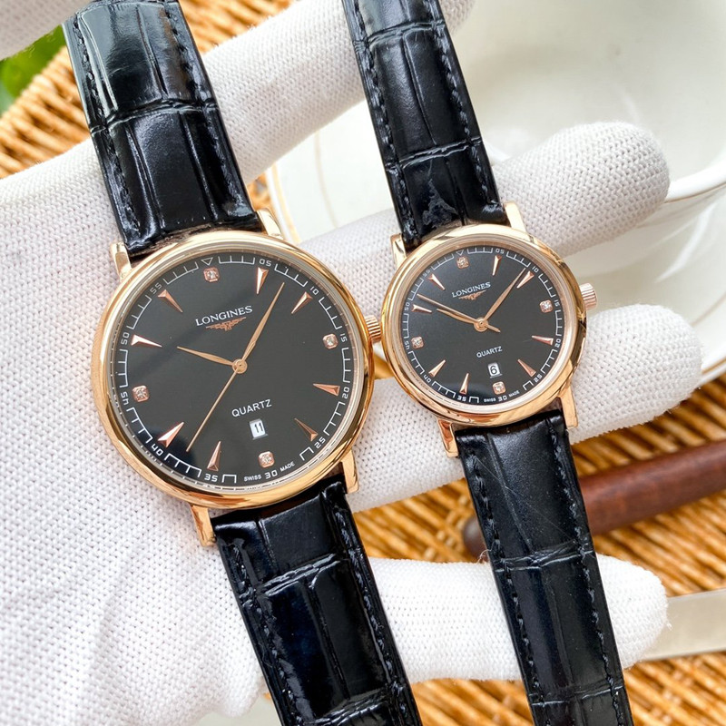 론진 Longines 패션 커플 쿼츠 시계 남여 공용 40MM 30MM