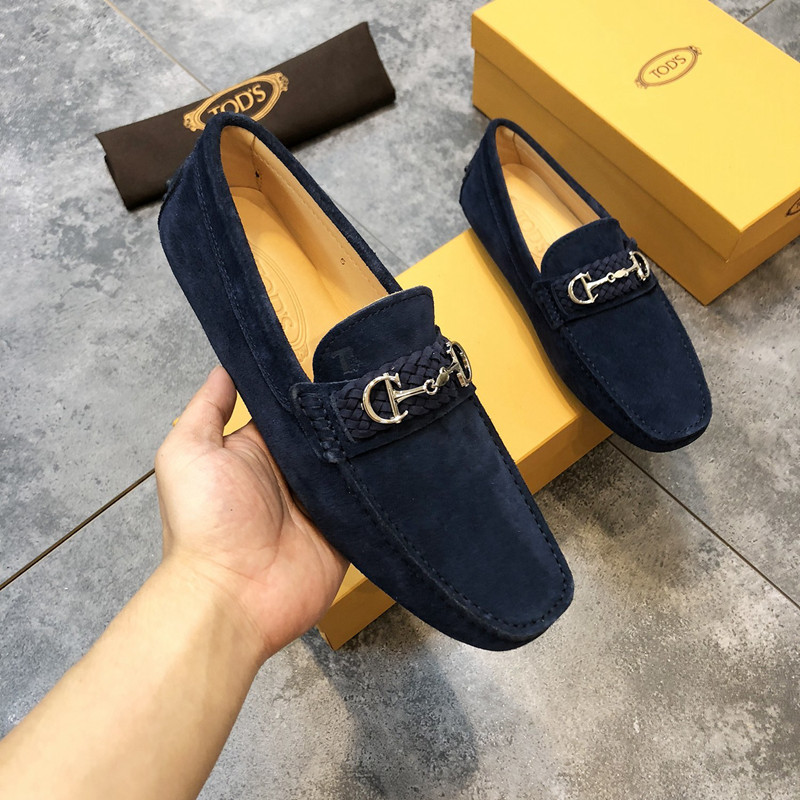 위핑,토즈 TOD'S 남성용 캐주얼 다용도 완두콩 신발 패션 단순한 단일 신발 가죽 신발 다크 블루