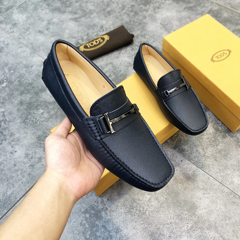 위핑,토즈 TOD'S 패션 모든 경기 비니 신발 캐주얼 남성용 다크 블루 도마뱀 패턴 가죽 신발