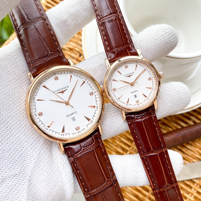 론진 Longines 패션 커플 쿼츠 시계 남여 공용 40MM 30MM