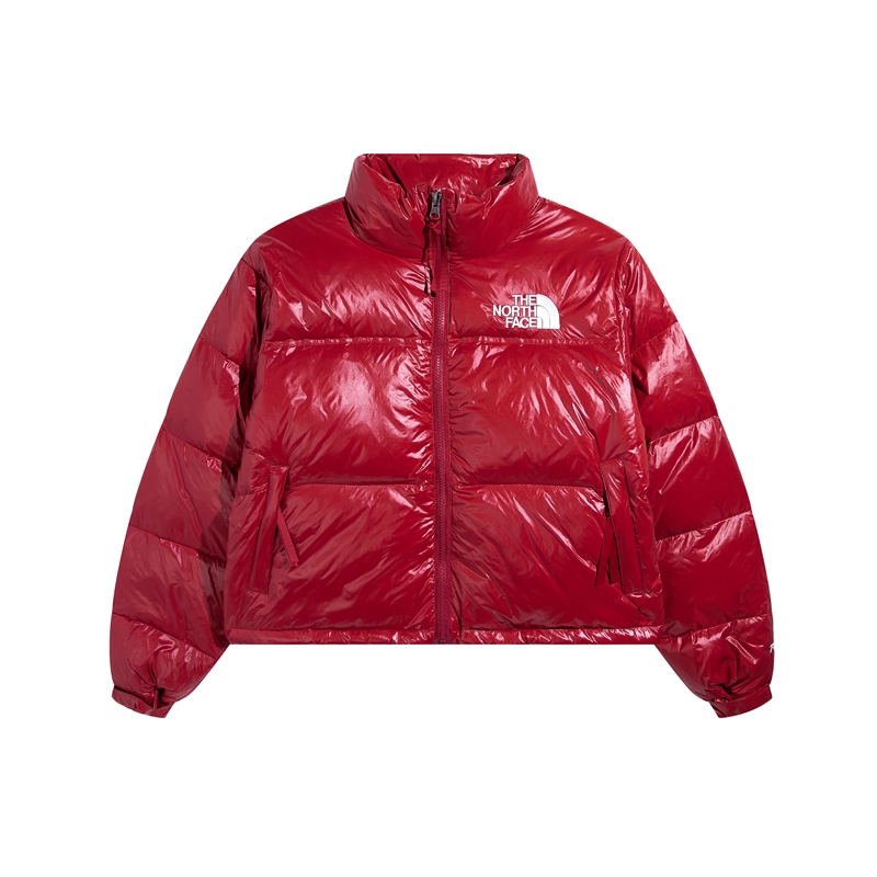 위핑,노스페이스 THE NORTH FACE 여성용 하이 웨이스트 쇼트 패션 다운 재킷 레드