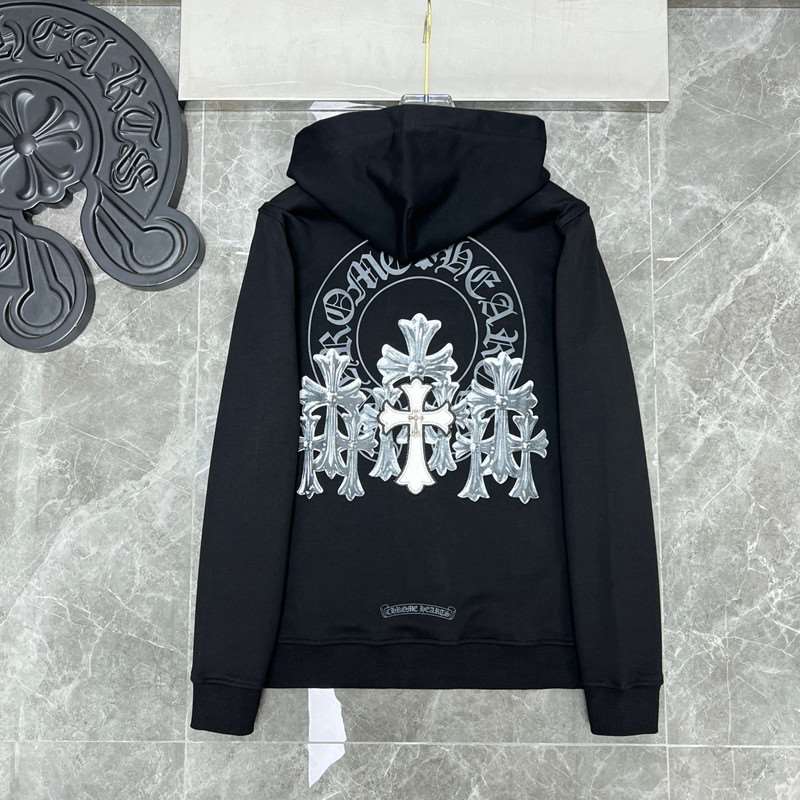 크롬하츠 Chrome Hearts 스플래시 잉크 산스크리트어 긴팔 후드 스웻셔츠 블랙