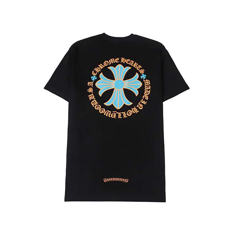 위핑,크롬하츠 Chrome Hearts 캐주얼 크루넥 프린트 반팔 티셔츠 블랙