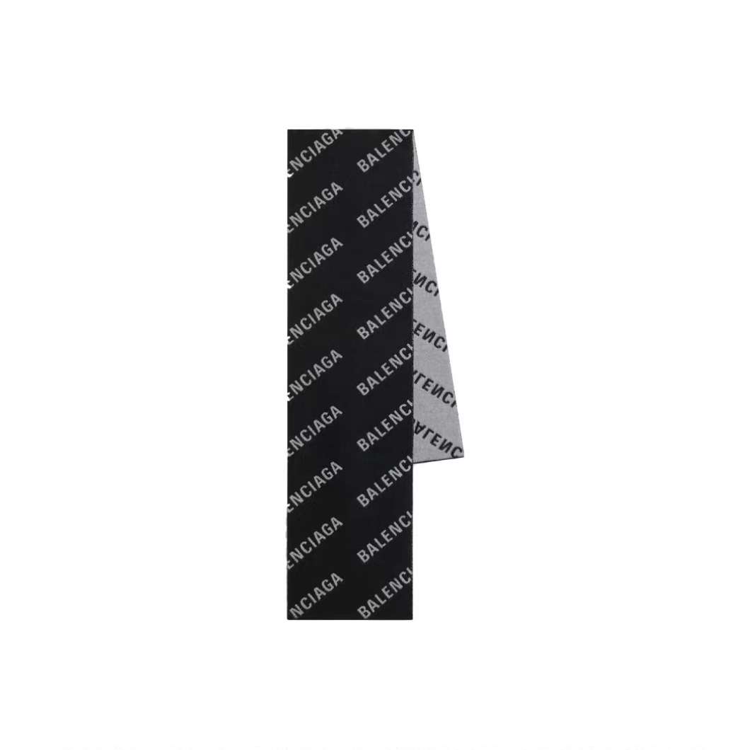 위핑,발렌시아가 앨러버 로고 매크로 스카프 (BLACK) 673133420B80107