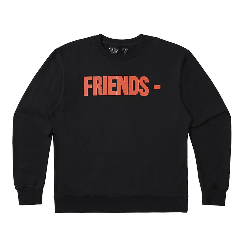 위핑,브이론 VLONE 라운드 넥 플리스 스웨트셔츠 블랙 남여 공용