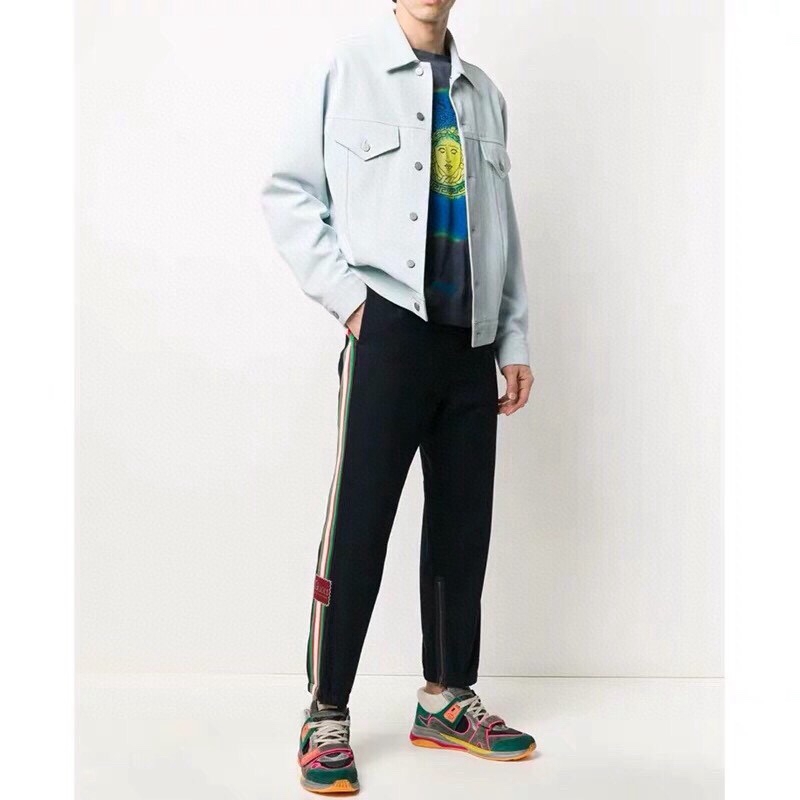 위핑,구찌 Gucci 사이드 웹 스퀘어 로고 카고 팬츠 남여 공용