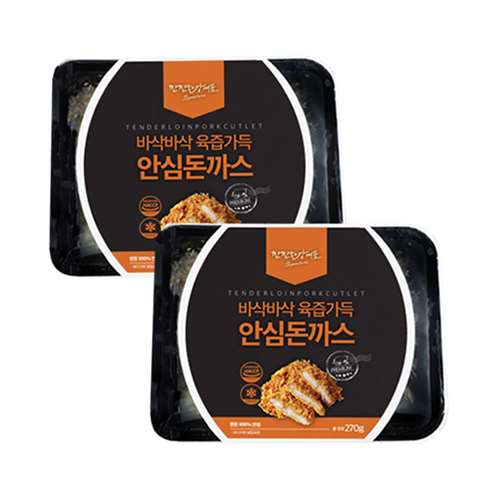 냉동 안심 돈가스(540g-90gX3장X2팩 국산돼지고기)