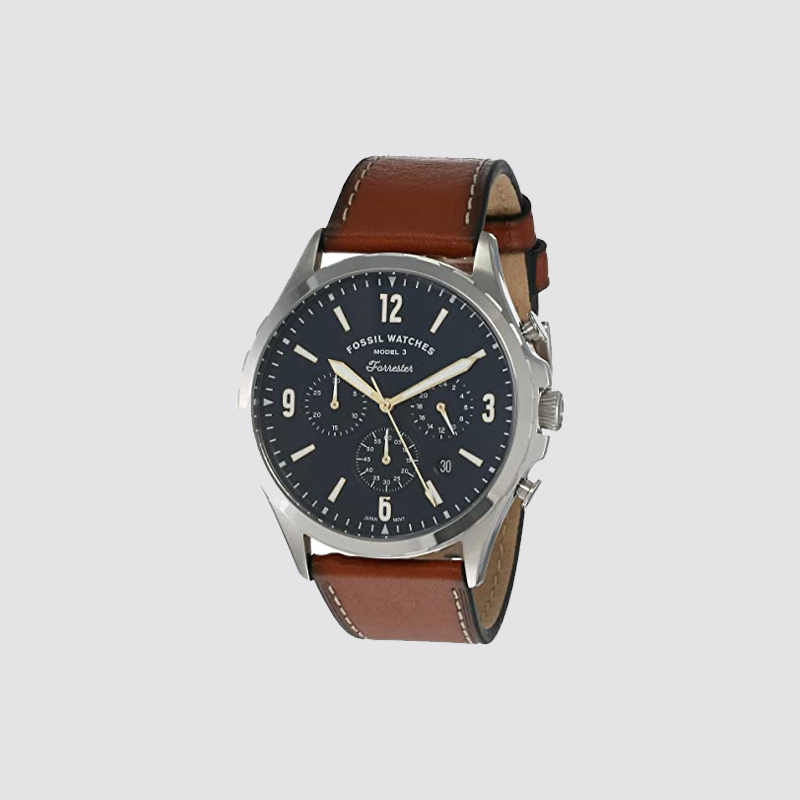 위핑,Fossil FS5607 Men Forrester Chronograph Luggage Leather Strap