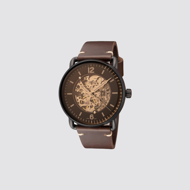 위핑,Fossil ME3158 Men Commuter Automatic Brown Leather Watch